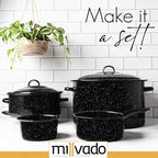 Granite 1 Quart Saucepan, Naturally Nonstick Sauce Pots, Speckled Enamel Cookware, Small Sauce Pan for Cooking and Boiling, Granite Cooking Pot for Stovetop, Campfire, Outdoor Stove