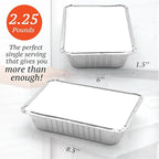 Spare Essentials 110 Pack - 2.25LB Aluminum Pans with Cardboard Lids - To go Foil Containers with Lids - Disposable Food Containers - Foil Take Out - Meal Prep Trays Foil Tins Freezer Meals Comercial