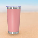 20 oz Tumbler Coffee Tavel Tumblers Bulk with Lid Stainless Steel Double Wall Vacuum Insulated Mug Powder Coated Cups fit Car Cupholder for Hot and Cold - Pink, 8Pack