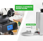 12-Cup Commercial Drip Coffee Maker 1.8L Auto Filling Pour Over Coffee Machine with 2 Glass Carafes, 2 Warmers, LCD Panel, Automatic Stainless Steel Coffee Brewer for Cofe Bar and Restaurant