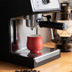 4-Oz Ceramic Espresso Cups Set - Multi-Color, Handle-Free Design for Home & Cafe | Dishwasher-Safe Stoneware Cups (red, 2)