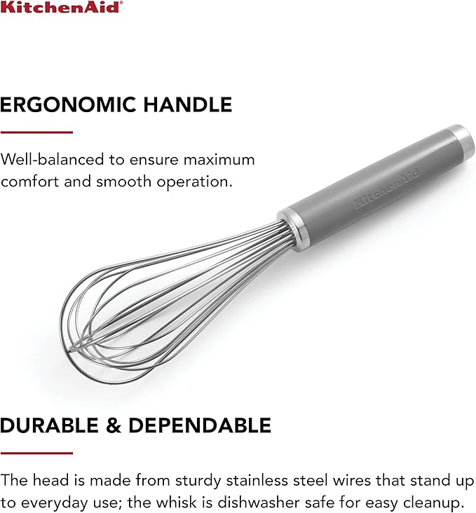 KitchenAid Classic Utility Whisk, One Size, Gray, 10.5-Inch