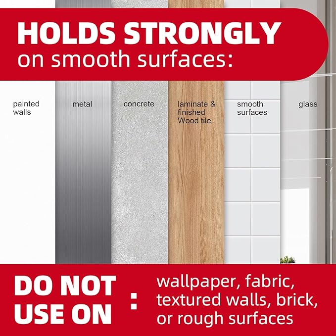 14 Large Hooks for Hanging, Adhesive Wall Strips Hooks Heavy Duty, no Damage Sticky Utility with 18 Strips for Bathroom Towel，Coat，Door，Key