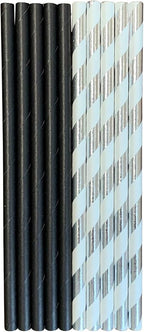 2,000 Count | Kingseal FSC Certified Paper Cocktail Straws, Stirrers, Unwrapped, 5.75 Inch Length x 6mm Diameter, BLACK, "Jumbo" Size, Biodegradable, Earth Friendly, Bulk Pack - 4 Boxes x 500