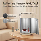 Mecity Electric Kettle 1.7L Touch Screen Temperature Control Water Boiler, No Plastic Contact with Water. 6 Preset Temperature Programs, 2 Hours Keep Warm, Stainless Steel