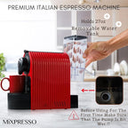 Mixpresso Espresso Machine Bundle with Nespresso Compatible Capsules, Italian Roasted Coffee and Capsule Spinning Carousel Holder - Compact Home Coffee Set, One-Touch Operation