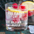 kunlisa New Mama Gifts Whiskey Glasses, First Time Mom Gifts for Mother's Day Birthday, Promoted to Human Mama 10 oz Drinking Rocks Glasses for Women Whisky Cocktail Scotch Bourbon Liquor