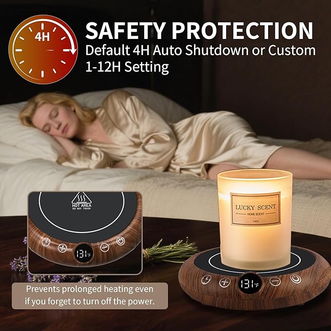 Coffee Mug Warmer, White Elephant Gifts for Adults, Electric Cup Warmer for Desk, Candle Warmer Plate 8-Temp Setting & 1-12H Timer, Stocking Stuffer for Women Men