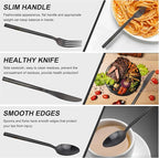 20 Piece Silverware Set for 4,Stainless Steel Flatware Set,Tableware Cutlery Set for Home and Restaurant Include Forks Knives Spoons,Mirror Finish,Dishwasher Safe (Black)