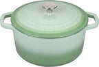 Enameled Cast Iron Dutch Oven Pot with Lid, for Bread Baking, Round Bread Oven- include Sourdough Bread Baking Supplies Set, 6QT, Green