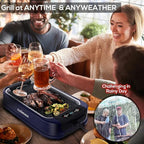 Electric Indoor Grill Griddle, CUSIMAX Smokeless Grill, Portable Korean BBQ with Turbo Smoke Extractor Technology, Non-stick Removable Plate & Griddle Plates