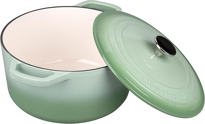 Enameled Cast Iron Dutch Oven Pot with Lid, for Bread Baking, Round Bread Oven- include Sourdough Bread Baking Supplies Set, 4.5QT, Green