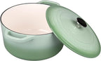 Enameled Cast Iron Dutch Oven Pot with Lid, for Bread Baking, Round Bread Oven- include Sourdough Bread Baking Supplies Set, 4.5QT, Green