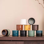 Espresso Cups Set of 2, Ceramic Espresso Cups, Expresso Shots Cups, 2.5oz Tea Cups, Demitasse Cups (4, magic blended)