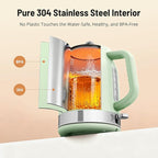 Retro Electric Kettle, PARIS RHÔNE 1.7L Hot Tea Kettle with Thermometer, 1500W Fast Heating, Cordless Design, LED Indicator, Auto Shut-Off & Boil Dry Protection