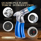 Whiskey Smoker Kit with Torch - Old Fashioned Cocktail Smoker Kit with 6 Flavors Wood Chips | 2 XL Stainless Steel Ice Balls & 2 Glasses, Christmas Bourbon Whiskey Gifts for Men, Dad(No Fuel Included)