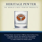 Heritage Pewter Texas Longhorns Double Old Fashion | Double Rocks Glass 14 OZ for Liquor | Expertly Crafted Pewter Glass