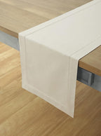 Solino Home Cotton Linen Table Runner 72 Inches Long - Hemstitch Linen Table Runner 14 x 72 Inch for Dresser, Dining, Summer, Fall, Autumn, Halloween