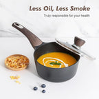 SENSARTE Pots and Pans Set Non stick, Non toxic Healthy Induction Cookware Sets, 26 Pcs Nonstick Kitchen Cooking Set, w/Frying Pans Set, Saucepans Set, Stockpots Set, PFOA PFOS Free, Black