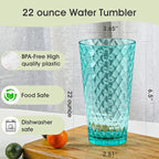 BPA-Free Plastic Tumblers 8 Pack (4x16oz+4×22oz) | Reusable Dishwasher Safe | Stackable Shatterproof Cups | Plastic Drinkware & Drinking Tumblers for Restaurant, Home, Party