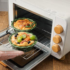 Vicrays Ceramic Pie Pan for Baking - 5.5 inch Small Pie Plates Deep Dish Round Pot Casserole Mini Serving Bowl, Microwave Oven Safe for Dessert Apple Pie Cake Tart Pizza, Set of 6 - Green