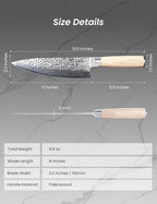 8" VG-10, 67-Layer Genuine Damascus Chef Knife, SGS Lab-Verified Sharpness & Edge Retention, Ergonomic Balanced Handle, Ideal for Home Use & Gifting