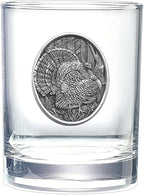 Heritage Pewter Turkeys Double Old Fashion | Double Rocks Glass 14 OZ for Liquor | Expertly Crafted Pewter Glass