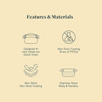 Caraway Steamer - Stainless Steel Steamer with Handles - Non Stick, Non Toxic Coating - Steam Veggies, Seafood, and More - Compatible With Our Dutch Oven or Sauce Pan - Large