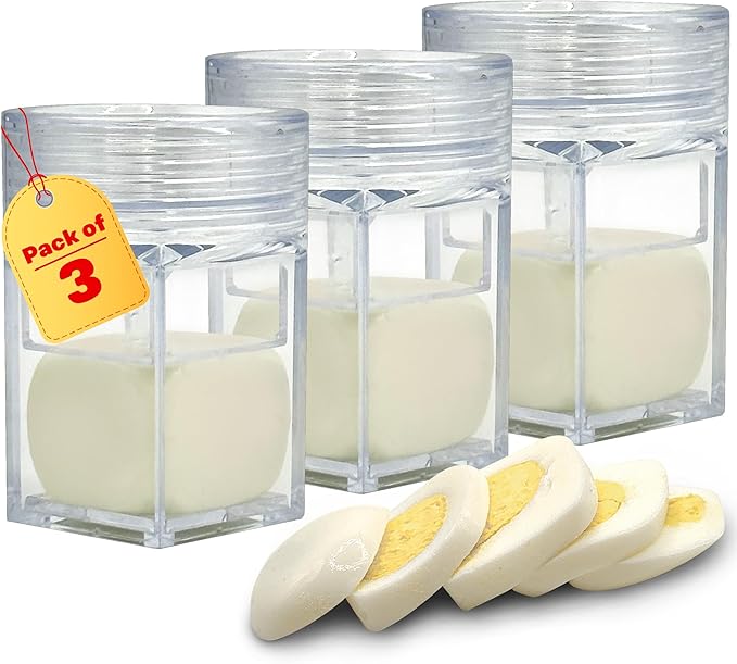 Eggssentials Pack of 3 Egg Shaper - Egg Cuber Square Egg Mold - Hard Boiled Eggs Maker for Square Boiled Eggs Egg Dicer for Eggs - Boiled Egg Mold Egg Press.