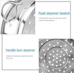9 Inch Steamer Basket, STOBAZA Stainless Steel Steamer Insert for Pot, Veggie Rack with Handle, Vegetable Basket for Pot, Dishwasher Safe