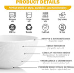 Wheat Straw Cereal Bowls 40 OZ, Unbreakable Bowls Set of 6, Microwave & Dishwasher Safe Bowl for Kitchen, Reusable Plastic Bowl for Cereal, Soup, Salad and Ramen, White