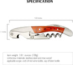 Exquiste Waiter Corkscrew for Bartenders, Professional Wine Opener With Premium Rosewood Handle,Double Hinged Bottle Opener with Serrated Foil Cutter for Sommelier, Bartend