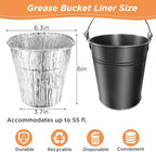 24 Pack Disposable Foil Liners & Grease Bucket Liners for Pit Boss Grills 67292 Foil, Oklahoma Joe's 9518545P06, Ironwood, Flatrock, Recteq Large Bucket etc. 6.3 x 6.0”, Disposable Drip Bucket Cup