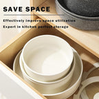 Pink Non Stick Pot and Pan Sets with Removable Handle, Ceramic Cookware Set Detachable Handle, Induction Kitchen Camping Stackable Pots Pans, Dishwasher/Oven Safe, PTFE/PFOA/PFOS Free