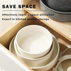 Gray Non Stick Pot and Pan Set with Removable Handle, Ceramic Cookware Set Detachable Handle, 5pcs Induction Kitchen Camping Stackable Pots Pans, Dishwasher/Oven Safe, PTFE/PFAS/PFOA Free