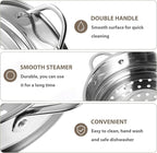 STOBAZA Vegetable Steamer Set 18cm Steamer Basket Stainless Steel Steam Rack Trivet, Steamer Grid Compatible with Instant Pot Pressure Cooker Round Basket Utensil Set