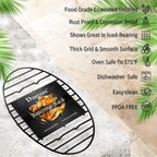 Roasting Rack, Black with Integrated Feet, Enamel Finished, Nonstick, fit for 15 inches oval roasting pan, safety, dishwasher, Great for Basting, Cooking, Drying, Cooling rack. (12.5”x 8.5”)