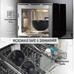 PYRMONT Cereal Bowl Sets of 8 Unbreakable Lightweight 26 OZ Bowls Set Microwave and Dishwasher Safe Wheat Straw Bowls for Soup, Oatmeal, Pasta, and Salad(Black)