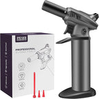 Butane Torch Blow Torch Creme Brulee Torch Refillable Butane Torch Lighter Kitchen Torch Cooking Torch for Food Baking Crafts BBQ Creme Brule(Safety Lock & Adjustable Flame)