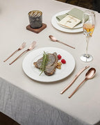 Lemeya 20-Piece Rose Gold Silverware Set for 4,Modern 18/10 Stainless Steel Flatware Set,Luxury Cutlery Set,Unique Utensils Set for Restaurant,Spoons and Forks Set,Mirror Polished,Dishwasher Safe