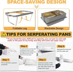 Chafing Dishes for Buffet 4 Pack,Festa Essential 8QT Elegant Gold&Silver Stainless Steel Rectangular Catering Chafers Food Warmer with Full,Half,1/3 Food Pan,Fuel Holder,Foldable Frame For Any Party