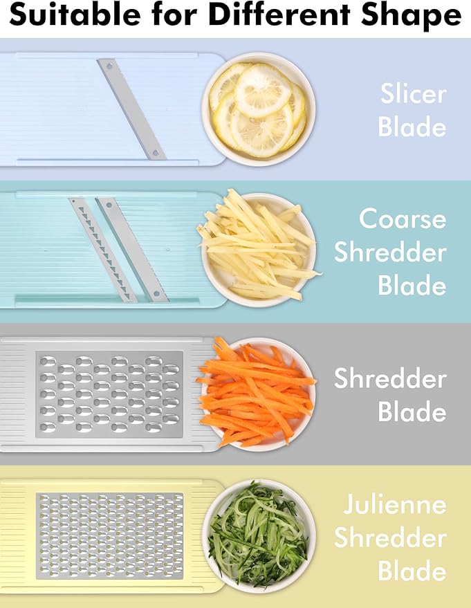 Geedel Professional Mandoline Slicer for Kitchen, Multi Purpose Vegetable Slicer Cutter, Vegetable Cutter Onion Cutter for Veggie Fruit Cheese