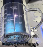 Ackers Mirror Scale Glass Measuring Cup-[Insulated handle | V-Shaped Spout]-Made of High Borosilicate Glass Measuring Cup for Kitchen or Restaurant, Easy to Read, 250 ML (8 Oz, 1 Cup)