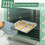 Baking Sheets Set of 2, HKJ Chef Cookie Sheets 2 Pieces Stainless Steel Baking Pans & Toaster Oven Tray Pans, Rectangle Size 9L x 7W x 1H inch & Non Toxic & Healthy & Easy Clean