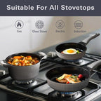 UCCLIFE 17-PCS Pots and Pans Set Non Stick, Induction Cookware Set, Non-toxic Kitchen Cooking Set, Frying Pan, Saucepan Stock Pot Kitchen Utensils Dishwasher Safe, Scratch-resistant (PFAS, PTEF Free)
