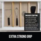 GORILLA GRIP powerGRIP Drawer Shelf and Cabinet Liner, Thick Strong Hold, Non-Adhesive Liners Protect Kitchen Cabinets and Cupboard, Bathroom Drawers, Easy Install, Breathable Mat, 24" x30', Beige