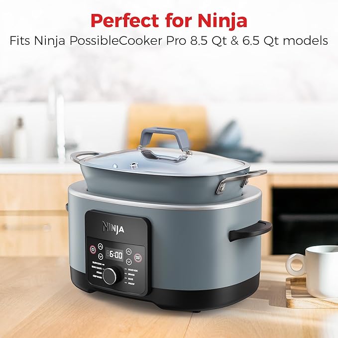 Goldlion Silicone Lid Handle Cover Compatible with Ninja Crockpot Slow Cooker - Heat-Resistant Handle Sleeve, Holder, Grip Accessories for Ninja Foodi Possiblecooker Pro, 2 Pack