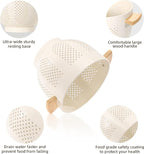 Metal Colander with Wood Handle and Stable Base, Powder Coated Steel Kitchen Strainer Basket for Draining Pasta, Vegetable and fruit (7quart,Cream)