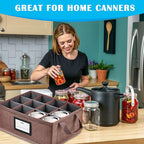 16+32 oz Mason Jar Storage Containers - Sturdy Canning Jar Boxes Organizer, Foldable with Dividers, Holds 12 Pint Mason Jars, Home Canning Supplies (Pint+Quart)