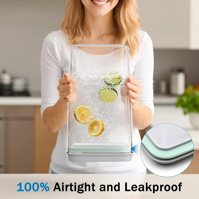 Pop Airtight Food Storage Containers Set with Lids, Large 4.2Qt/4L Food Containers with Scoop, Kitchen Pantry Organization and Storage, BPA Free Stackable Cereal Container (2 * 4.2Qt)